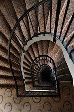 Paris Building Interior, Spiral Stairwell