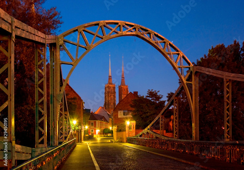 Obraz w ramie wroclaw at night