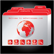 © place4design - red website design template, vector.