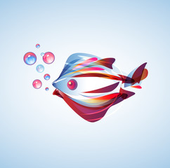 Sticker - Abstract vector  fish