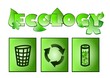 napis ecology i symbole związane z ekologia