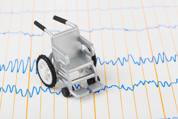 Wall Mural - Toy wheelchair on ecg