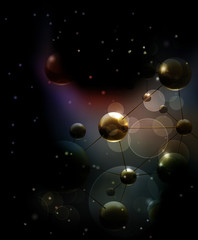  Futuristic background with molecules black