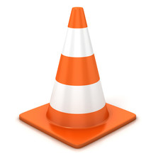 Traffic Cone Isolated Over White