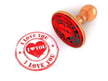 Stamp I Love You On White Isolated Background