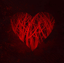Wall Mural - Creative design heart on grunge background. Eps10