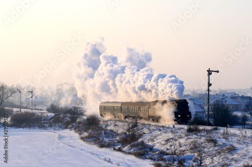 Fototapeta na wymiar Old retro steam train