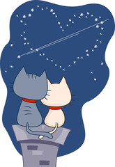 Sticker - Stargazing Cats