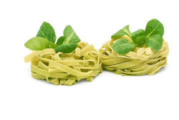 Italian pasta tagliatelle with corn salad