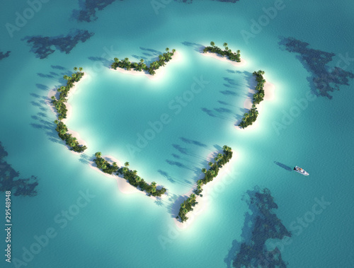 Naklejka - mata magnetyczna na lodówkę heart shaped island