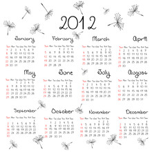 2012 Calendar With Dandelion Seeds
