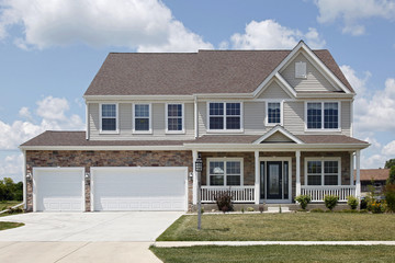 Wall Mural - Stone home with front porch