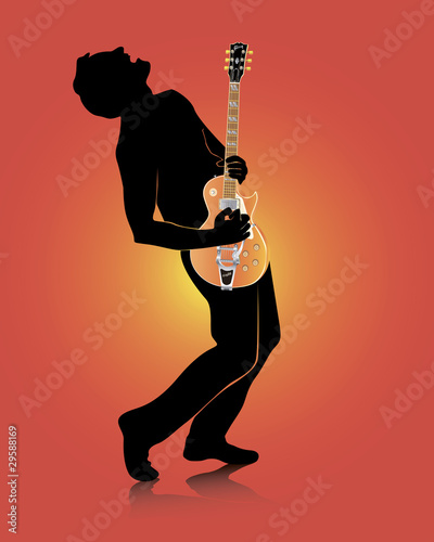 Obraz w ramie guitarist with an electric guitar