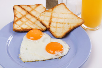 Fried eggs served for breakfast