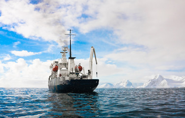 Sticker - Big ship in Antarctica