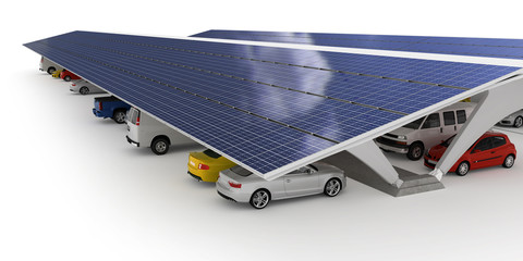 Wall Mural - Solar Parking (isolated)