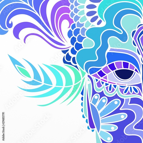 Obraz w ramie maschera di carnevale con sfondo bianco