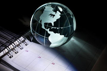 globe and calendar