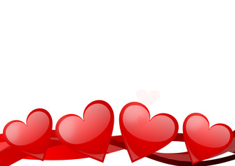 Poster - valentines background with hearts