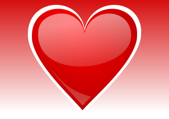 Poster - valentines background with red heart