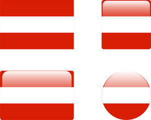 austria flag & buttons collection - vector
