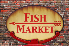 Retro Sign Fish Market
