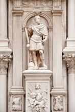 Antique Statue, Interior Courtyard Of Doge's Palace, Venice