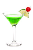 Fototapeta Dziecięca - Green melon ball martini cocktail with vodka