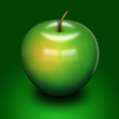 green apple on a green background