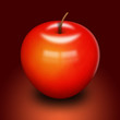 red apple on a red background