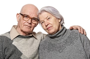 Portrait of a happy senior couple embracing each other