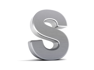Aufkleber - Letter S as brushed metal object over white