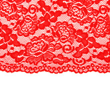 Red Lace With Pattern With Form Flower