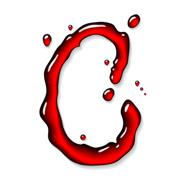 Red liquid letter