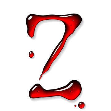 Red liquid letter