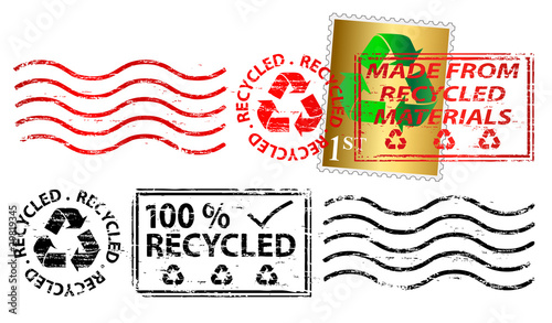 Photographie Recycling letter franking mark and stamp