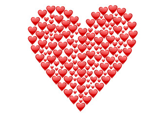Poster - valentines background with red hearts
