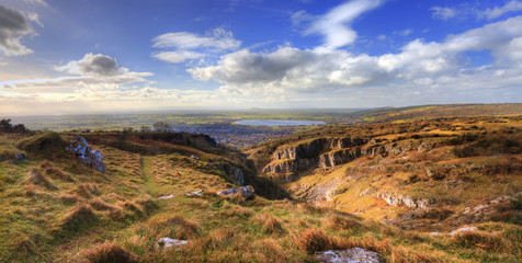 Stunning landscape across top of ancient mountain gorge