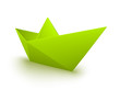 vector green origami boat