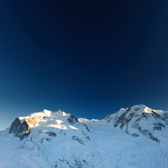 Wall Mural - Monte Rosa and Lyskamm from Gronergrat in winter