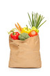 Grocery bag full with fresh vegetables