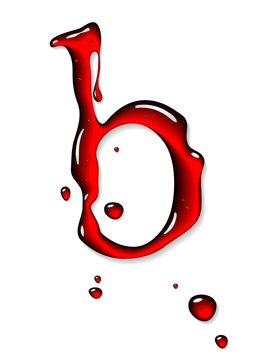 Red liquid letter