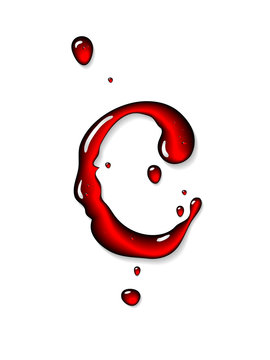Red liquid letter