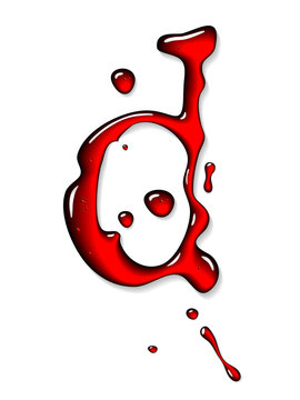 Red liquid letter