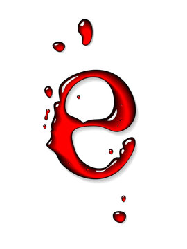 Red liquid letter