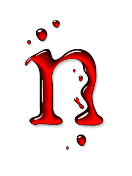 Red liquid letter