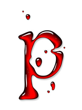 Red liquid letter