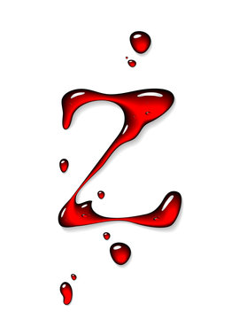 Red liquid letter