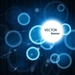 Poster - blue vector banner with space for Your text