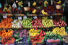 Fresh Fruits And Vegetables At Market